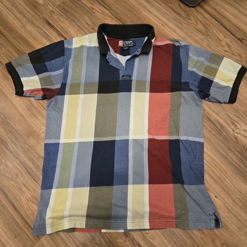 Vintage Chaps By Ralph Lauren Plaid Polo Shirt